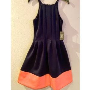 New Dark blue & coral dress sz 4